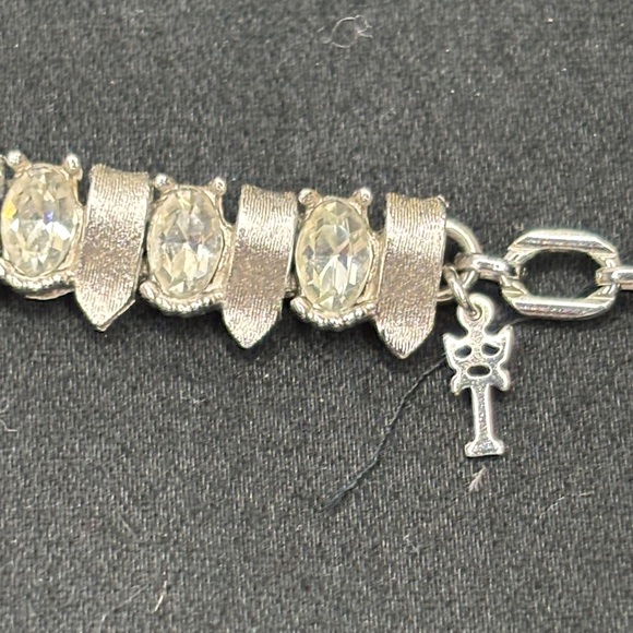 Trifari Silver Necklace with Clear Accents - Picture 6 of 7